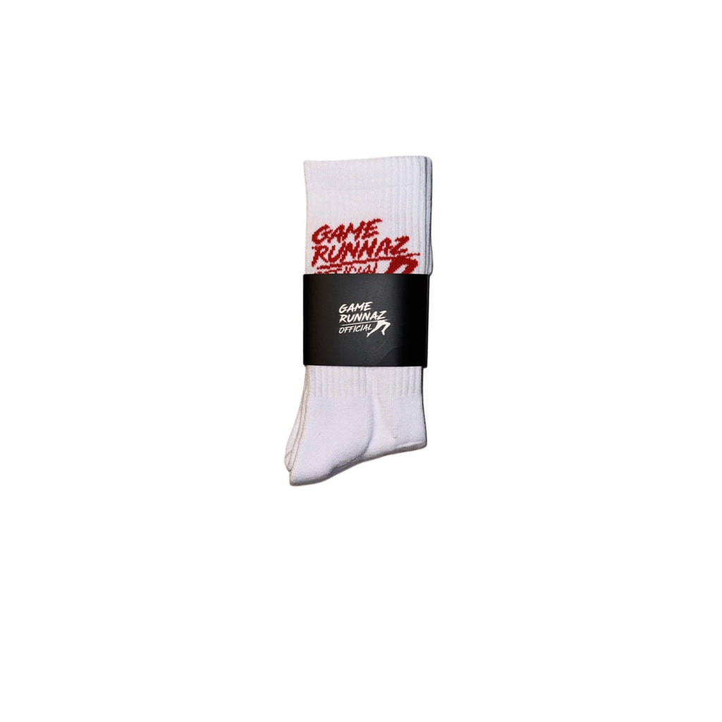 Game Runnaz Official Crew Socks - Blk/Red, White/Red