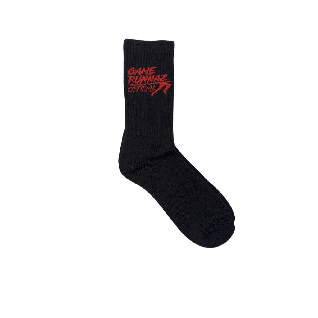 Game Runnaz Official Crew Socks - Blk/Red, White/Red
