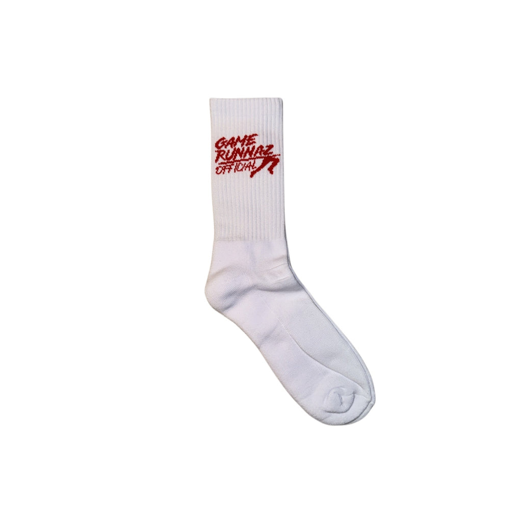 Game Runnaz Official Crew Socks - Blk/Red, White/Red