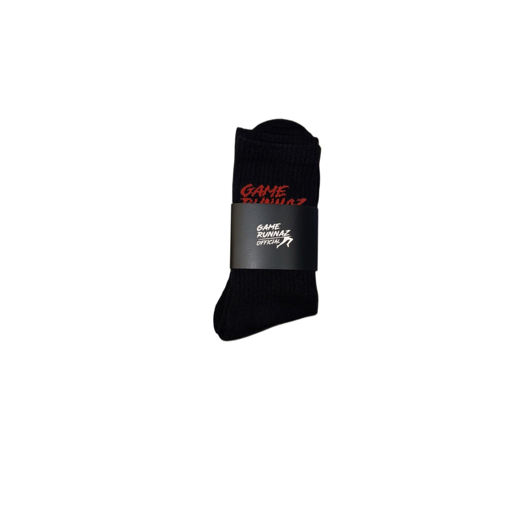 Game Runnaz Official Crew Socks - Blk/Red, White/Red